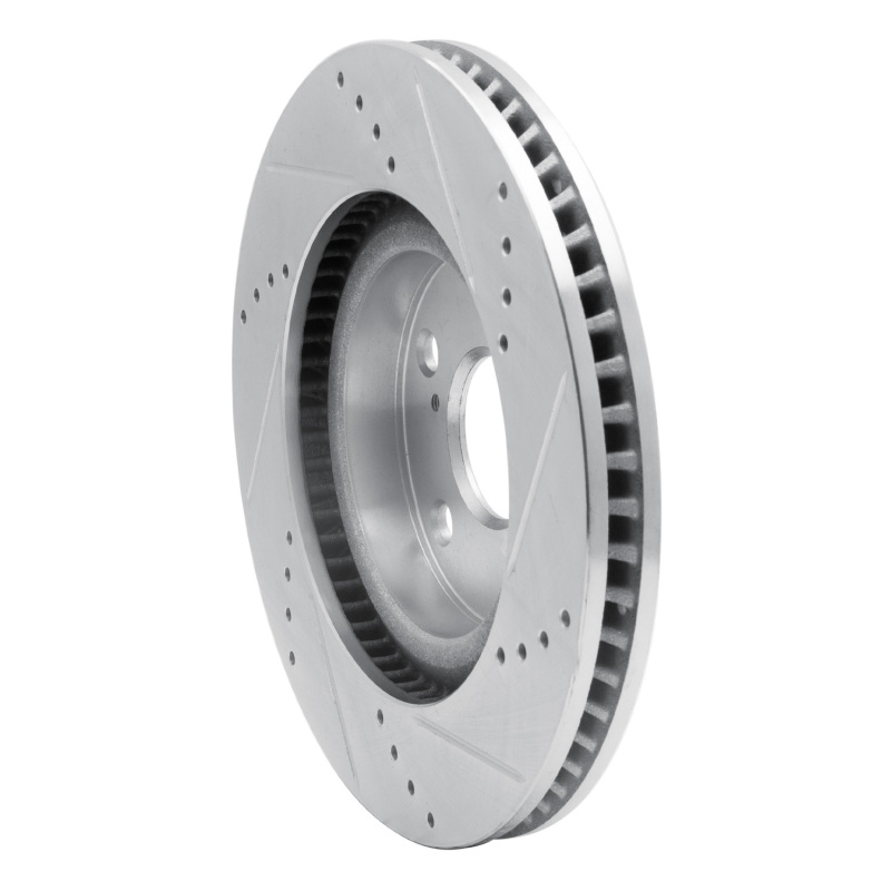 Kia Sportage Brake Rotor (1) - Front Left - R1 Concepts - Drilled & Slotted - Silver - `95-`02